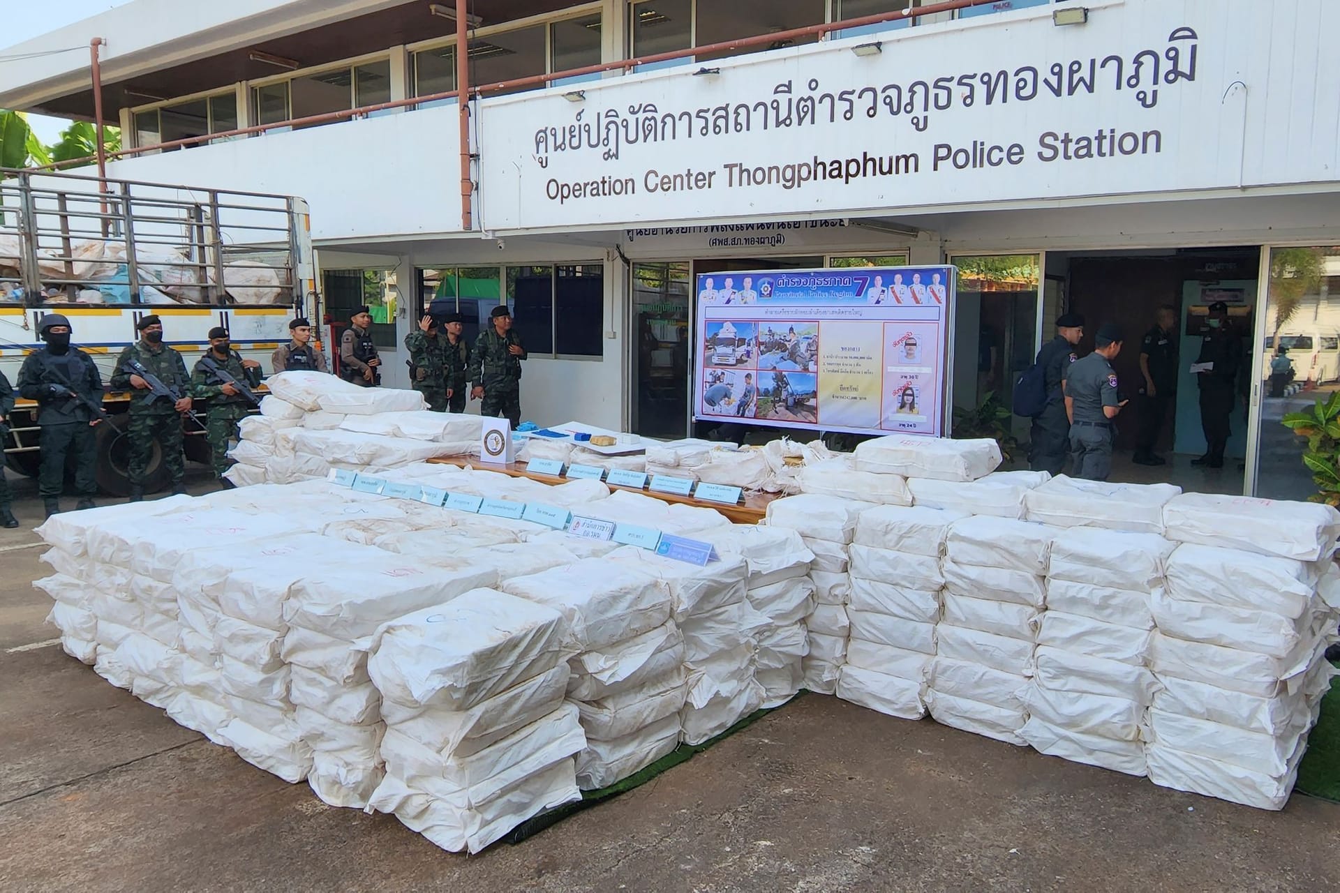 Drogen aus Myanmar, in Thailand beschlagnahmt.