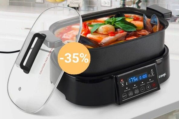 Den 2-in-1-Multikocher von Cook ergattern Sie aktuell im Aldi-Onlineshop für weniger als 100 Euro im Angebot.