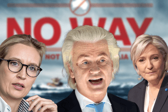 Alice Weidel, Geerd Wilders und Marine Le Pen: Europas Rechte trommeln für einen harten Kurs bei der Migration.