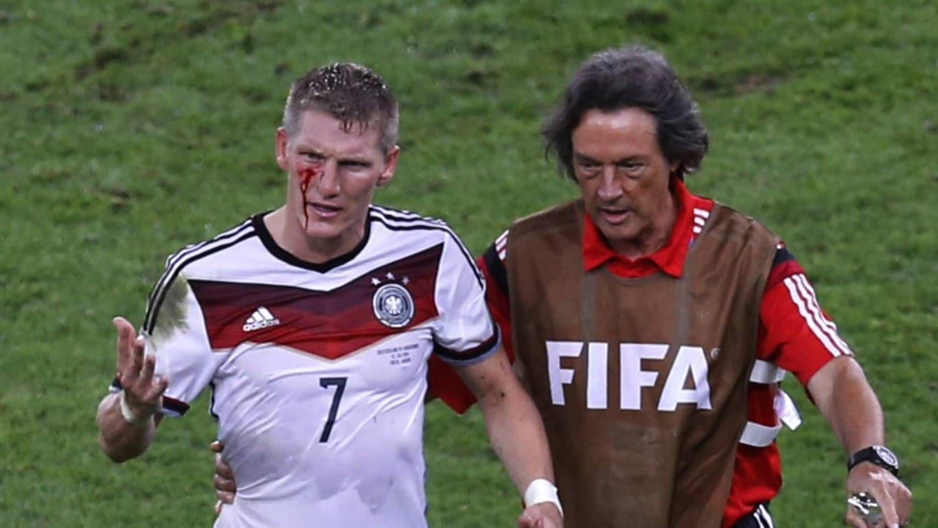 Blutüberströmtes Gesicht: Im WM-Finale 2014 musste Bastian Schweinsteiger einiges einstecken.