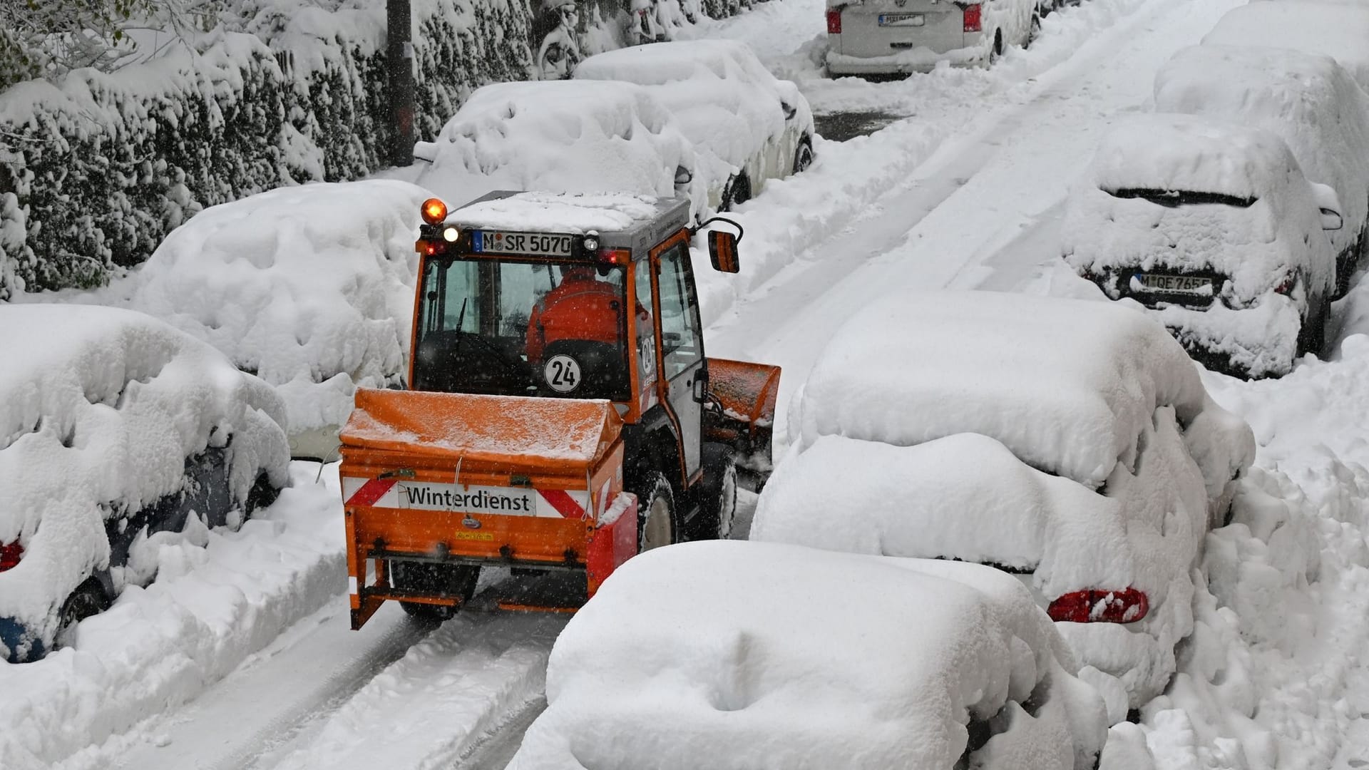 Wintereinbruch in Süddeutschland - München