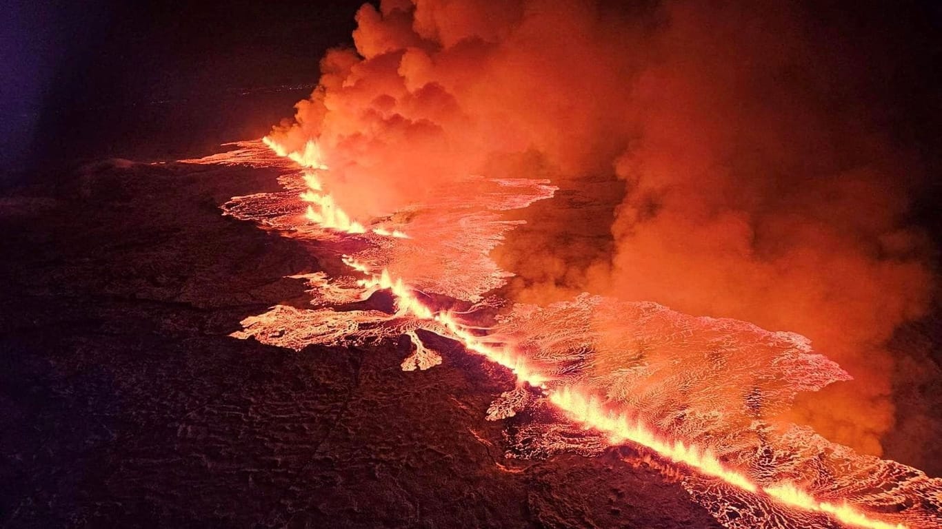 Eruptionsspalte auf Island: Die Gase können für Menschen extrem gefährlich werden.