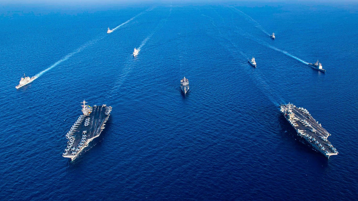 Die Flugzeugträger "USS Gerald R. Ford" und "USS Dwight D. Eisenhower" fahren im östlichen Mittelmeer: Ihre Präsenz soll die Feinde Israels abschrecken.