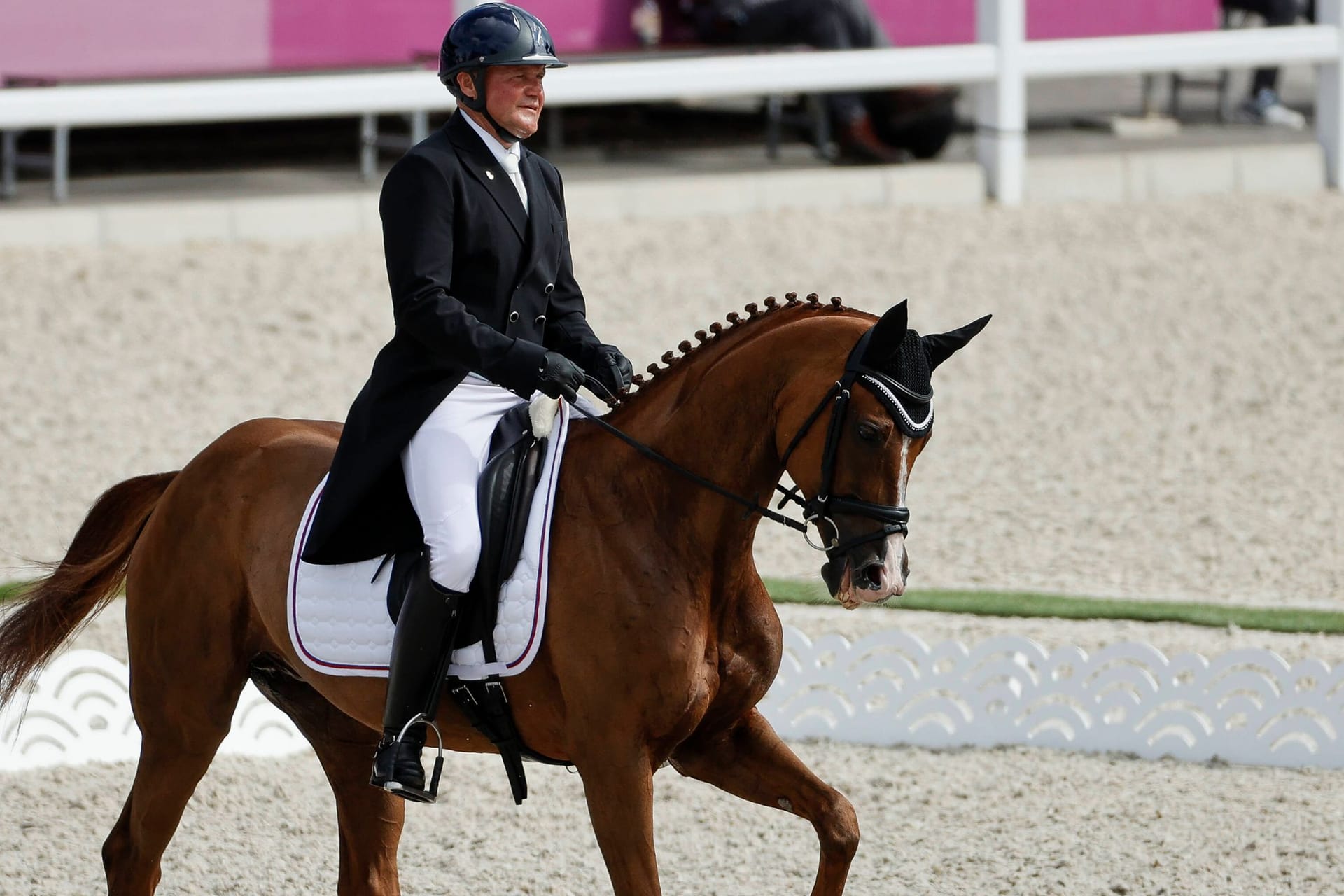 Der Russe Andrey Mitin bei den Olympischen Spielen in Tokio: In Paris wird der Vielseitigkeitsreiter nicht dabei sein.