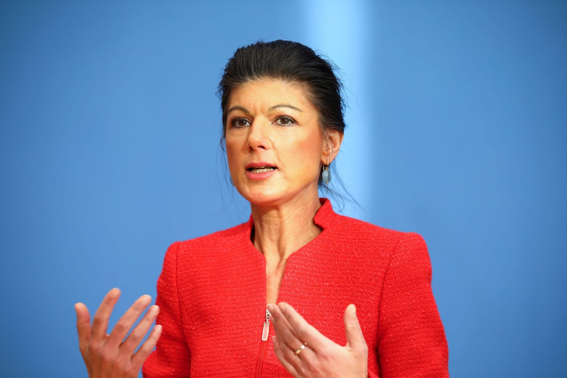 Berlin: Wagenknecht bei der Vorstellung der neuen Partei am Montag in Berlin.