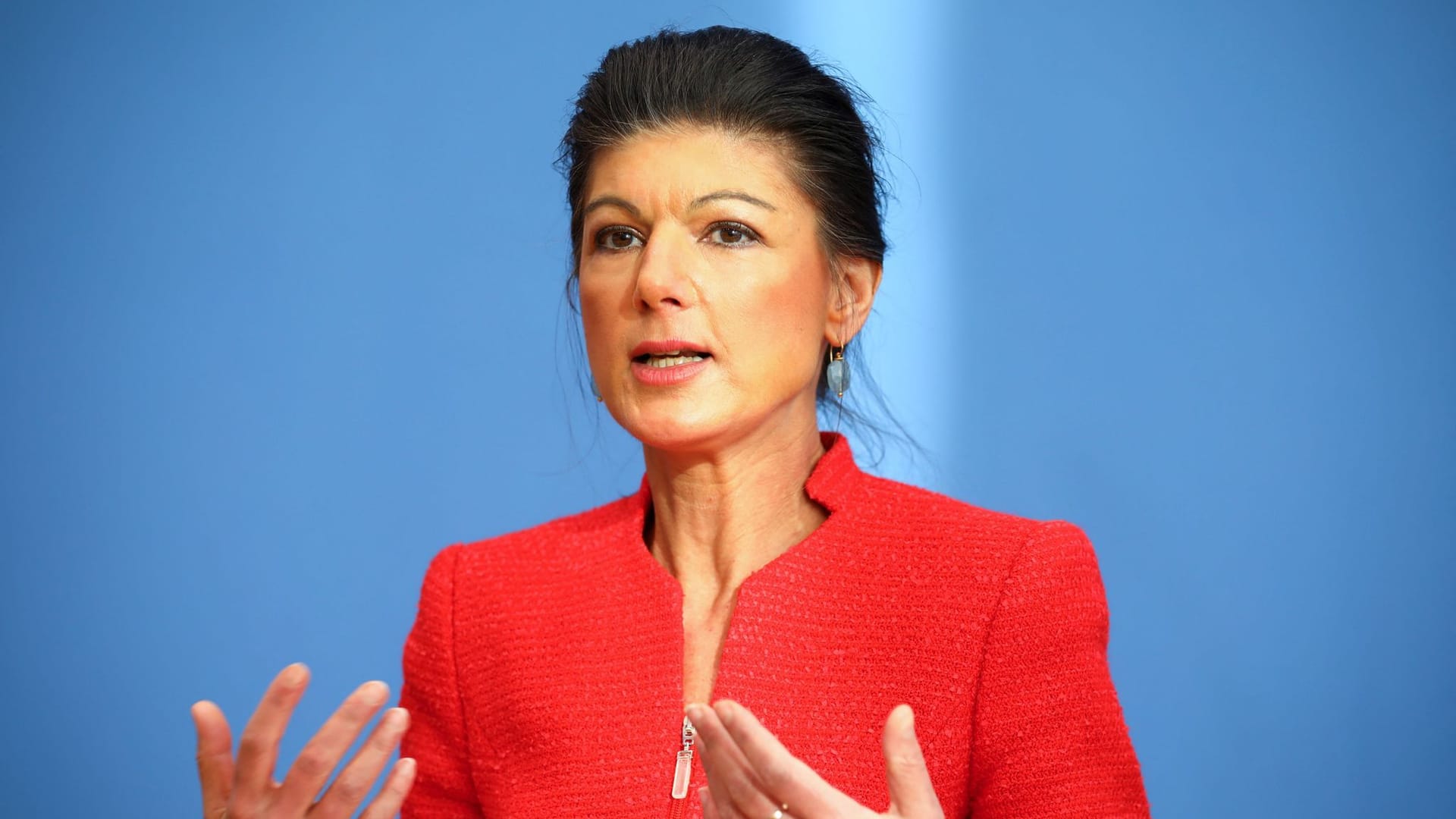 Berlin: Wagenknecht bei der Vorstellung der neuen Partei am Montag in Berlin.