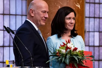 Der Regierende Bürgermeister Kai Wegner mit Senatorin Katharina Günther-Wünsch (Archivfoto): Die Berliner sehen laut einer Umfrage in ihrer Beziehung kein Problem.