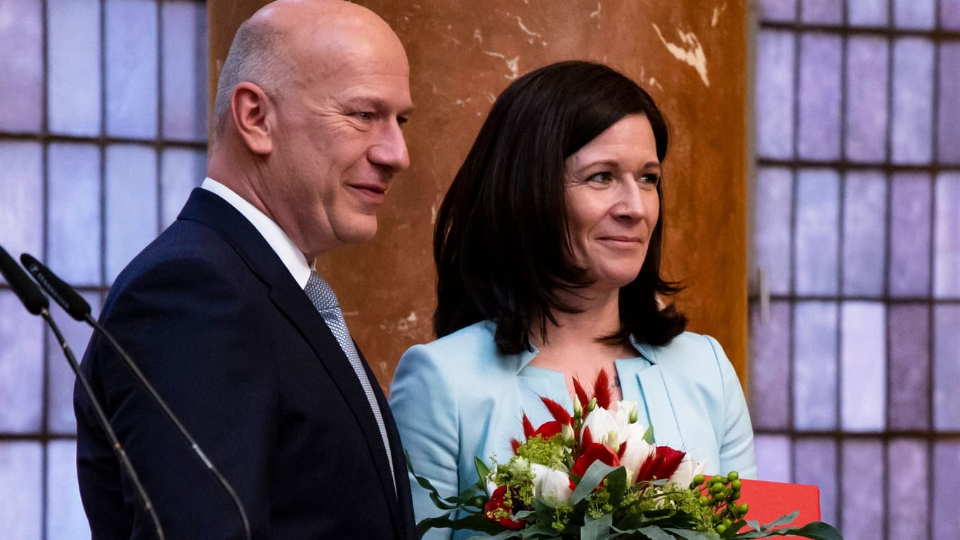 Der Regierende Bürgermeister Kai Wegner mit Senatorin Katharina Günther-Wünsch (Archivfoto): Die Berliner sehen laut einer Umfrage in ihrer Beziehung kein Problem.