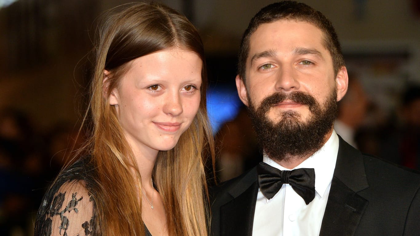 Mia Goth und Shia LeBeouf 2014 in London