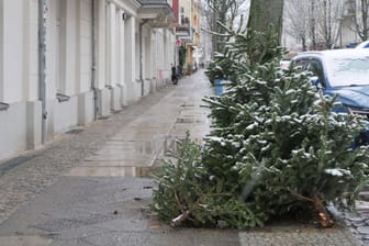 Weihnachtsbaum in Berlin: Die Stadtreinigung holt sie ab.