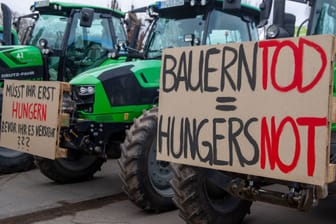 Bauernproteste in Ludwigshafen am Rhein: An vielen Orten in Deutschland demonstrieren Landwirtinnen und Landwirte während einer Aktionswoche.