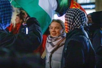 Greta Thunberg in Leipzig: Die schwedische Klimaaktivistin nahm an einer pro-palästinensischen Demonstration teil.
