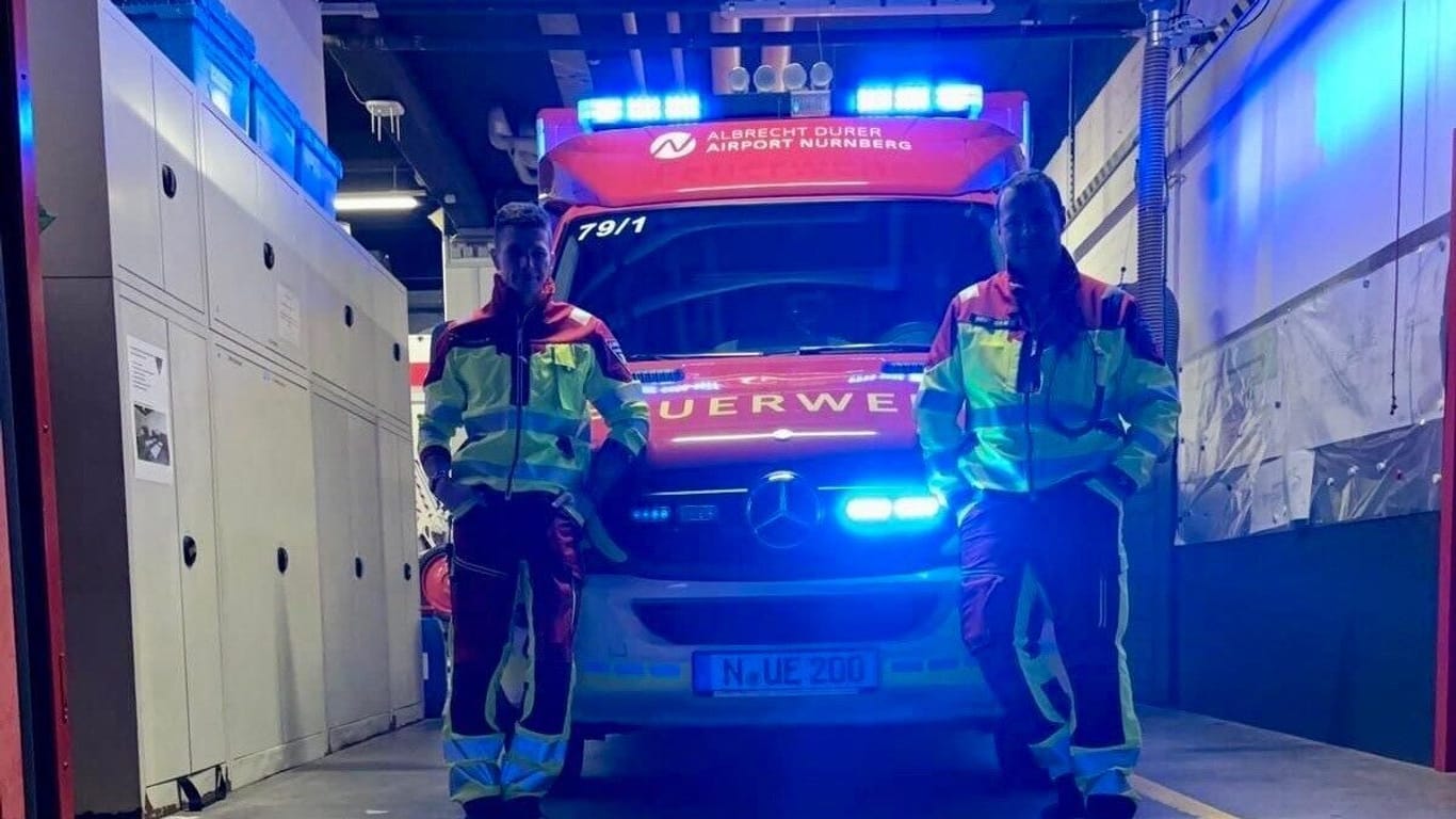 Das Team des Rettungswagens RTW 79/1 ist am Albrecht Dürer Airport Nürnberg rund um die Uhr einsatzbereit – meist für Einsätze am Flughafen, aber auch immer wieder für die Nachbarschaft.