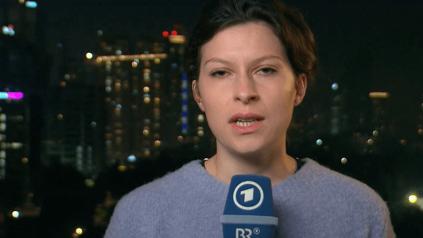 Hanna Resch bei ihrem Bericht aus Israel: Sie hatte offenbar einen Aussetzer, verhaspelte sich.