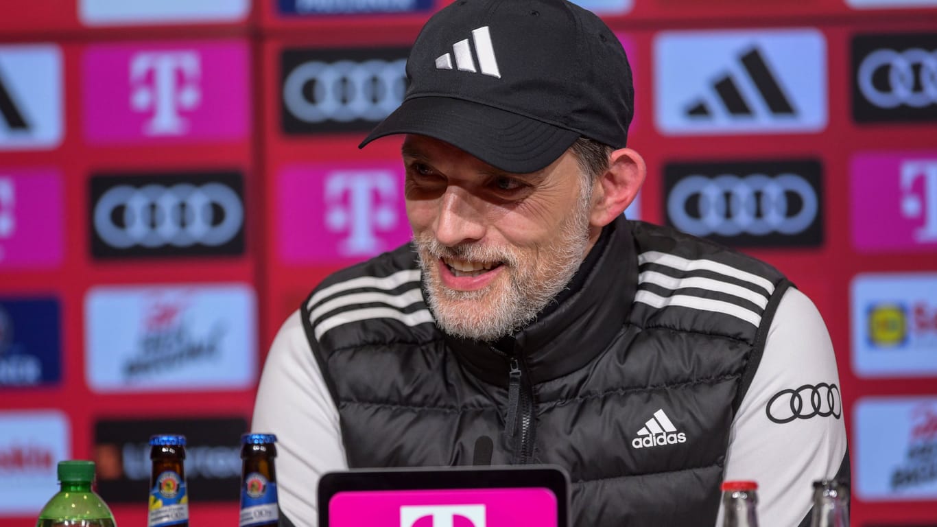 Bayern-Trainer Tuchel: Der 50-Jährige zeigt Humor.