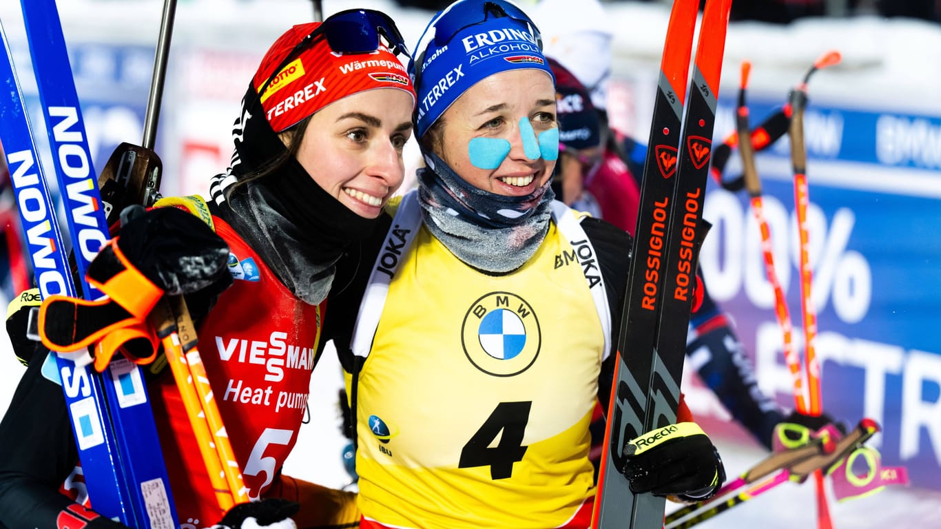 Vanessa Voigt und Franziska Preuß (r.): Sie sind die zwei besten deutschen Biathletinnen aktuell.