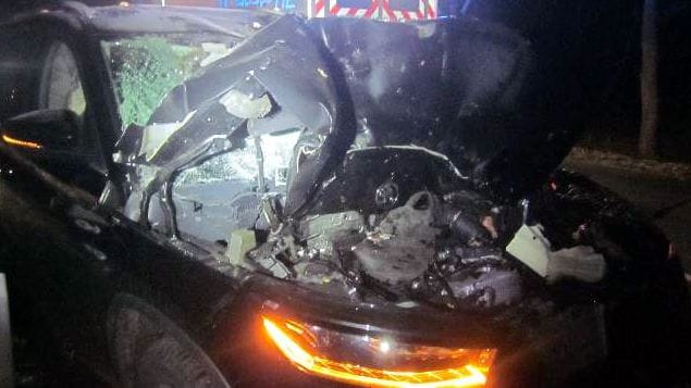 Der Skoda wurde bei dem Unfall massiv beschädigt. Der Skoda wurde bei dem Unfall massiv beschädigt.