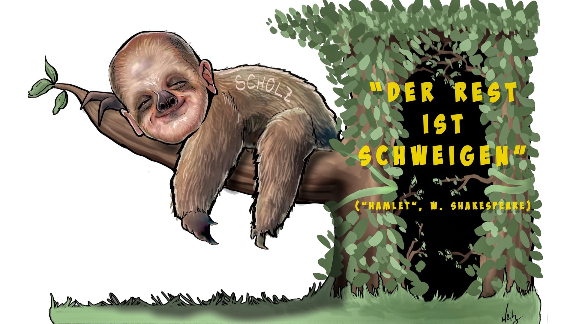 Bundeskanzler Olaf Scholz als Faultier: Die diesjährigen Wagen im Rosenmontagszug nehmen wieder einige Politiker aufs Korn. Bundeskanzler Olaf Scholz als Faultier: Die diesjährigen Wagen im Rosenmontagszug nehmen wieder einige Politiker aufs Korn.