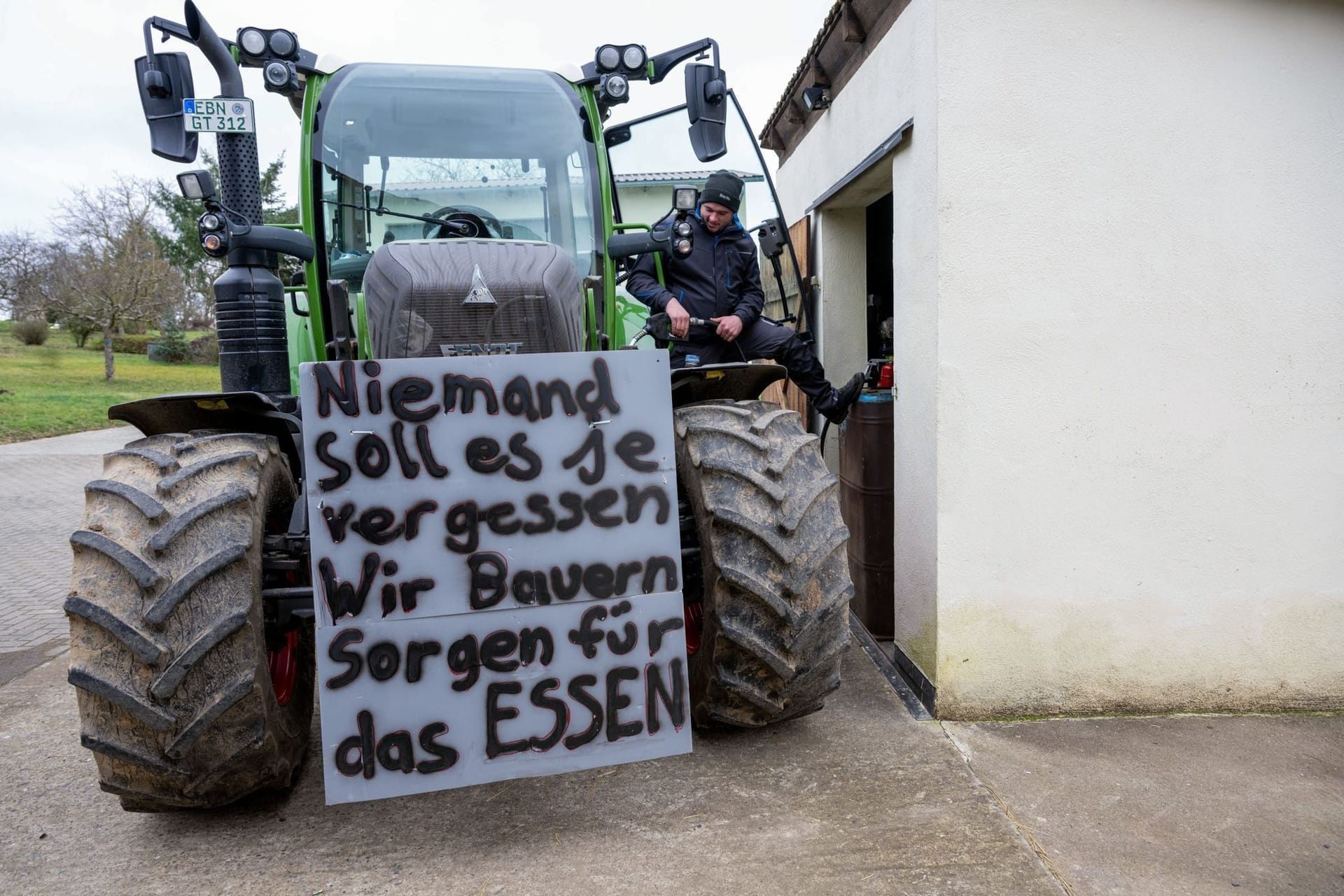 Bauernprotest im unterfränkischen Wüstenwelsberg.