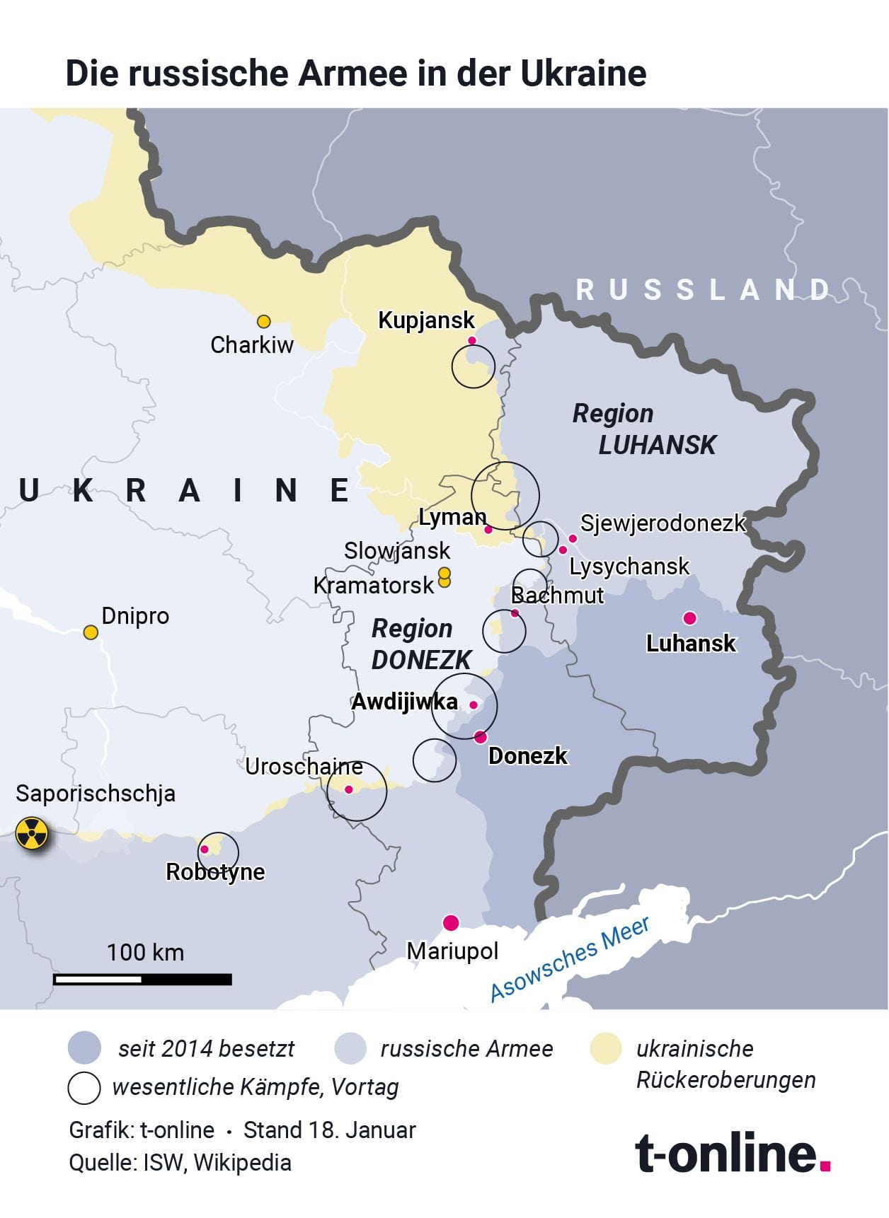 Kampfhandlungen in der Ostukraine.