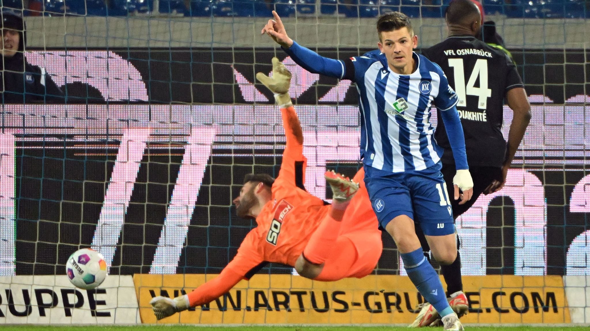 Karlsruher SC kämpft sich zu mühsamem 2:1 gegen Osnabrück