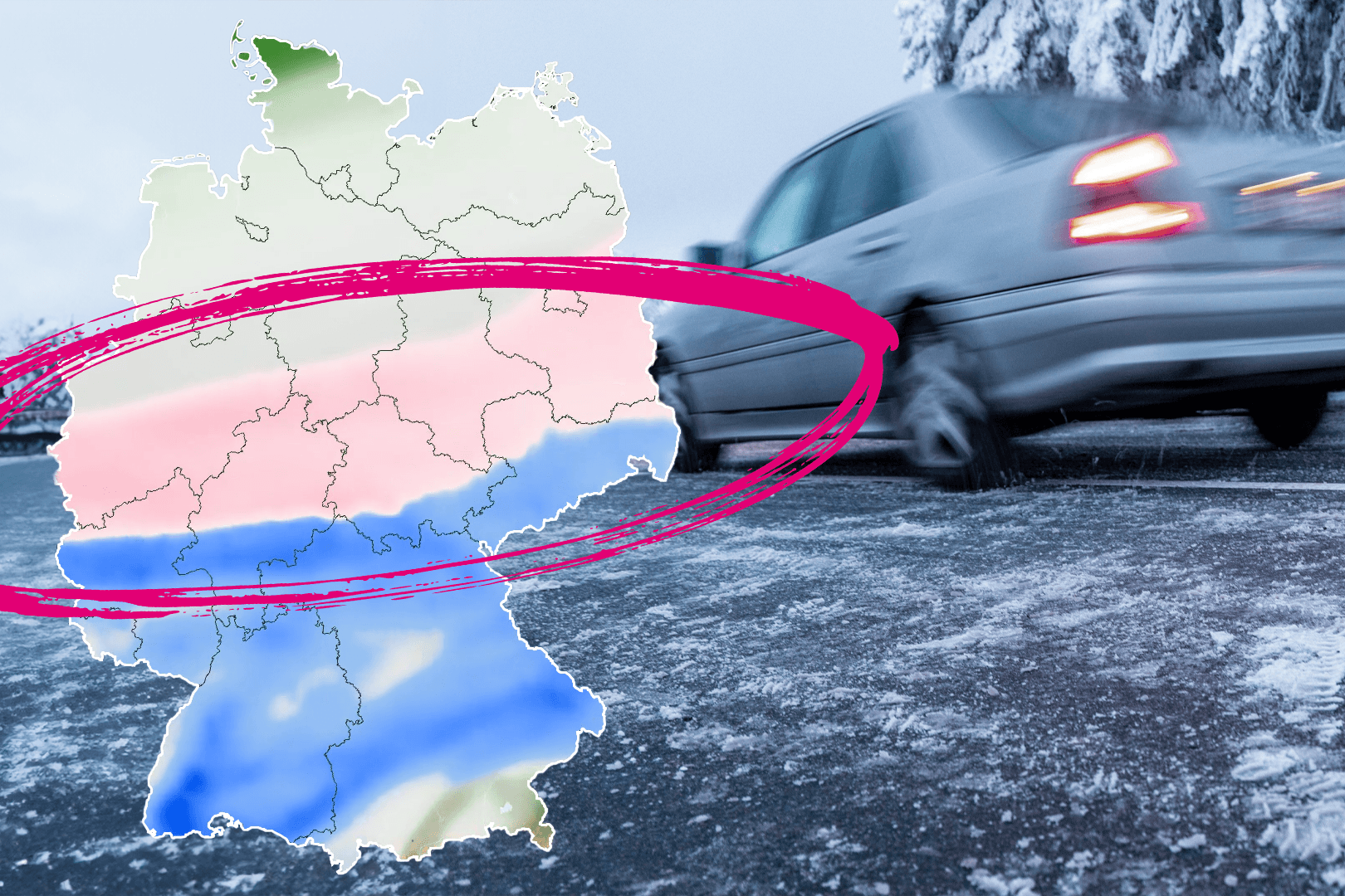 Wetterkarten zeigen, wo es heute besonders glatt wird: Eine Expertin erklärt, was es damit auf sich hat.