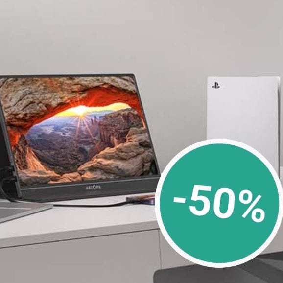 Der reduzierte Monitor wird einfach über USB-C an den Laptop oder das Handy angeschlossen.