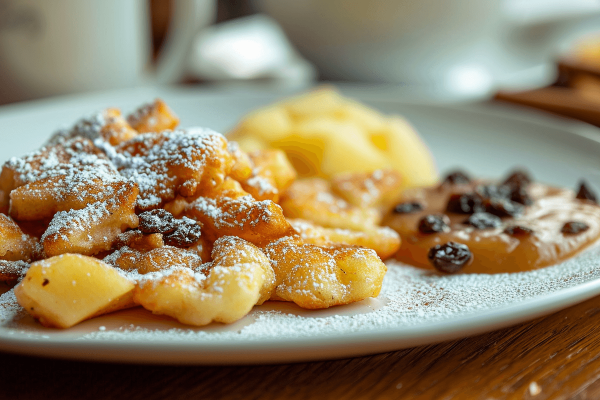 Veganer Kaiserschmarrn mit Apfelmus