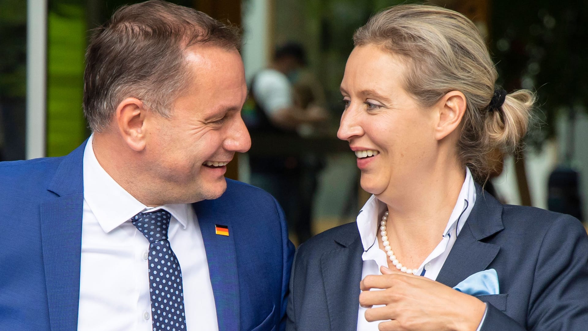 AfD-Chefs Alice Weidel und Tino Chrupalla: Seit Monaten ist ihre Partei im Höhenflug.