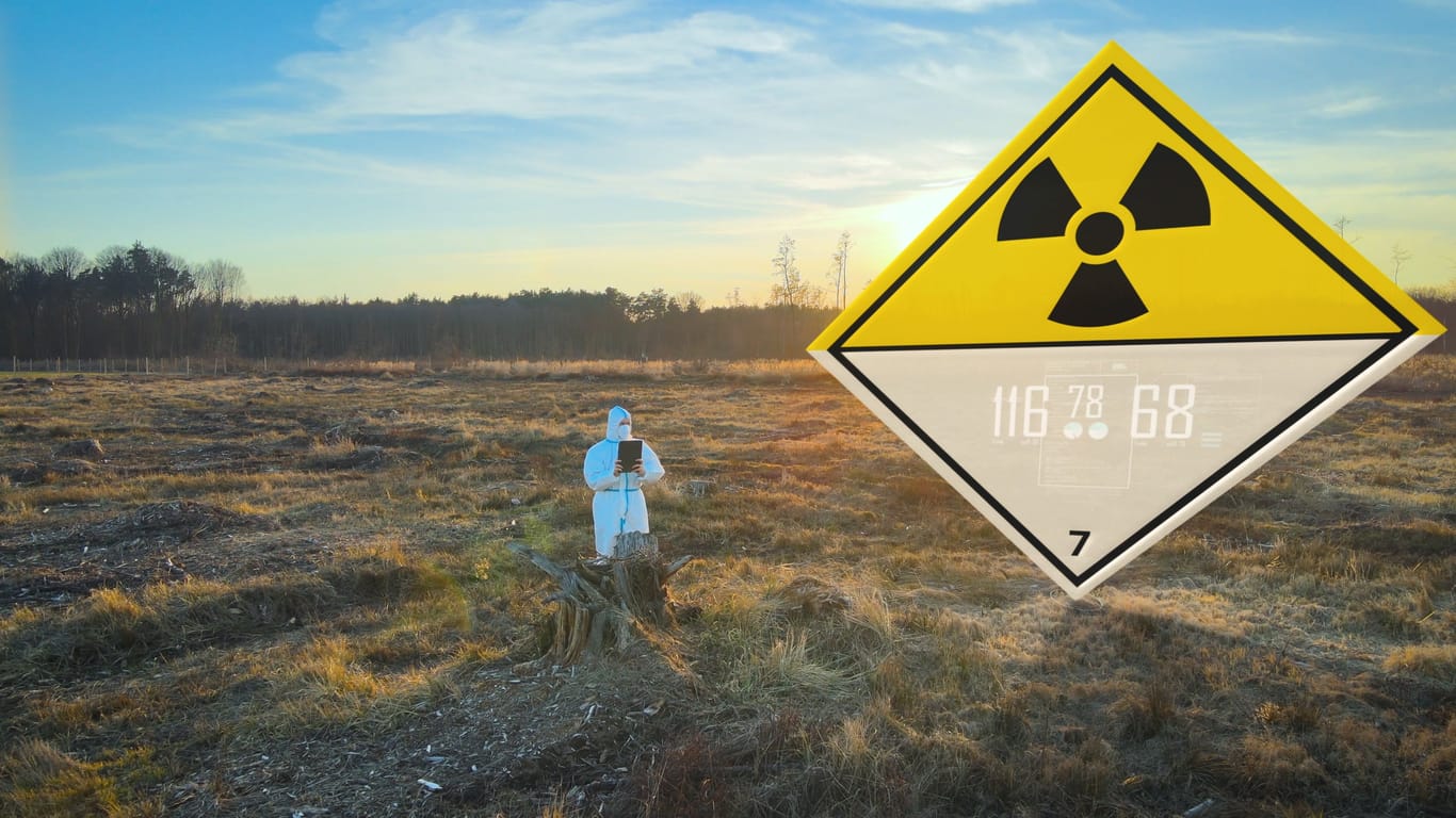 Computerbild eines Wissenschaftlers in radioaktiv verseuchter Gegend (Symbolbild): Die Wissenschaftler warnen vor den Gefahren von Krieg und Umweltzerstörung.