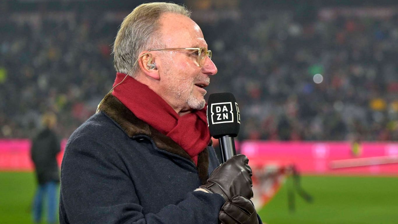 Sichtlich bewegt: Karl-Heinz Rummenigge im Interview vor dem Bayern-Spiel gegen Hoffenheim.