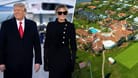 Donald und Melania Trump vor der Resort Mar-a-Lago