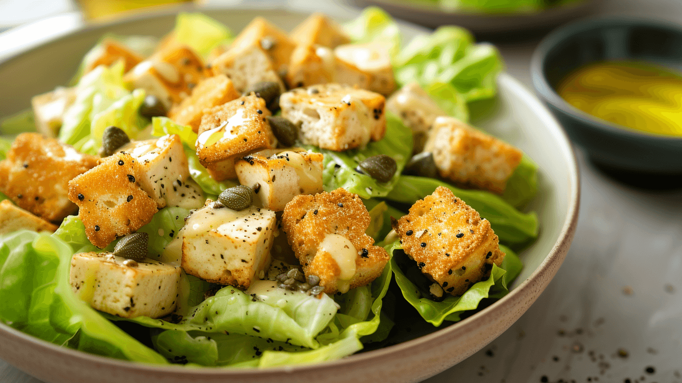 Caesar-Salat mit Tofu