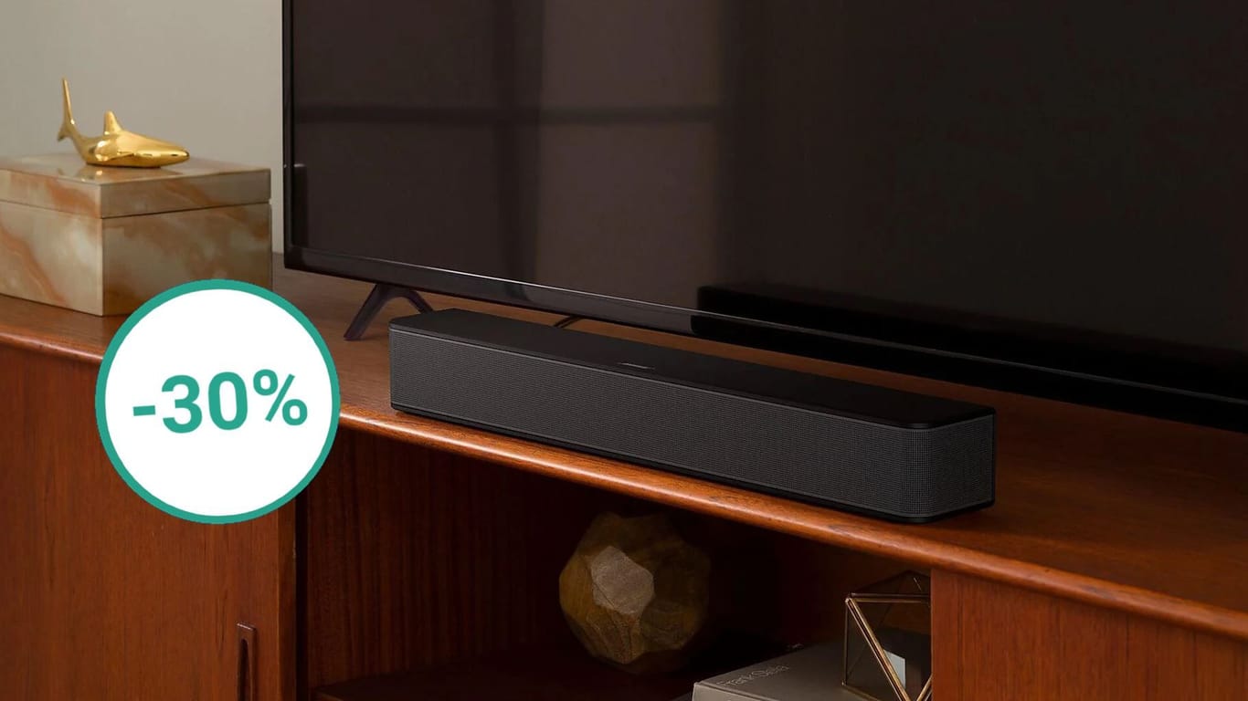 Die Soundbar von Bose sorgt für hervorragenden Klang im Wohnzimmer und ist heute stark reduziert.