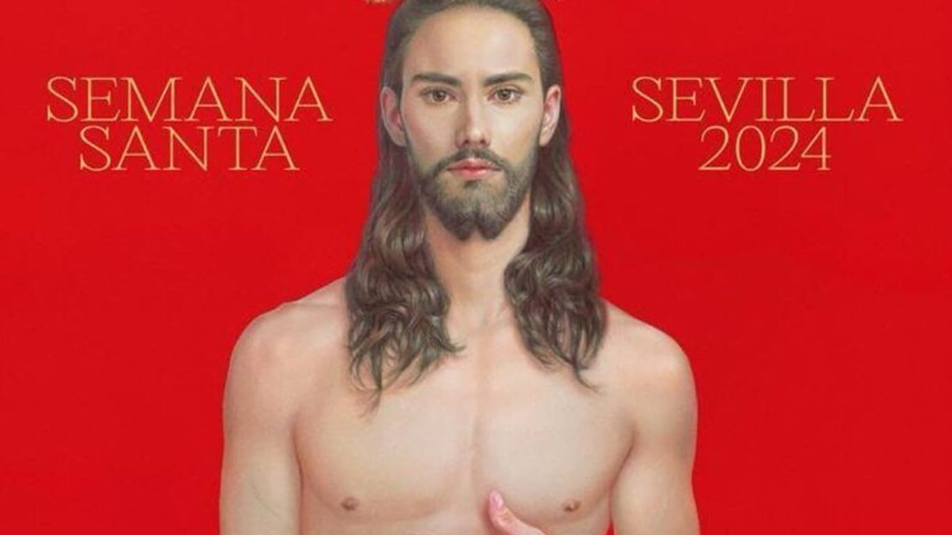 Das kritisierte Plakat: Dem Künstler ging es um "Reinheit und Schönheit", Kritiker sehen einen "sexualisierten" Jesus.