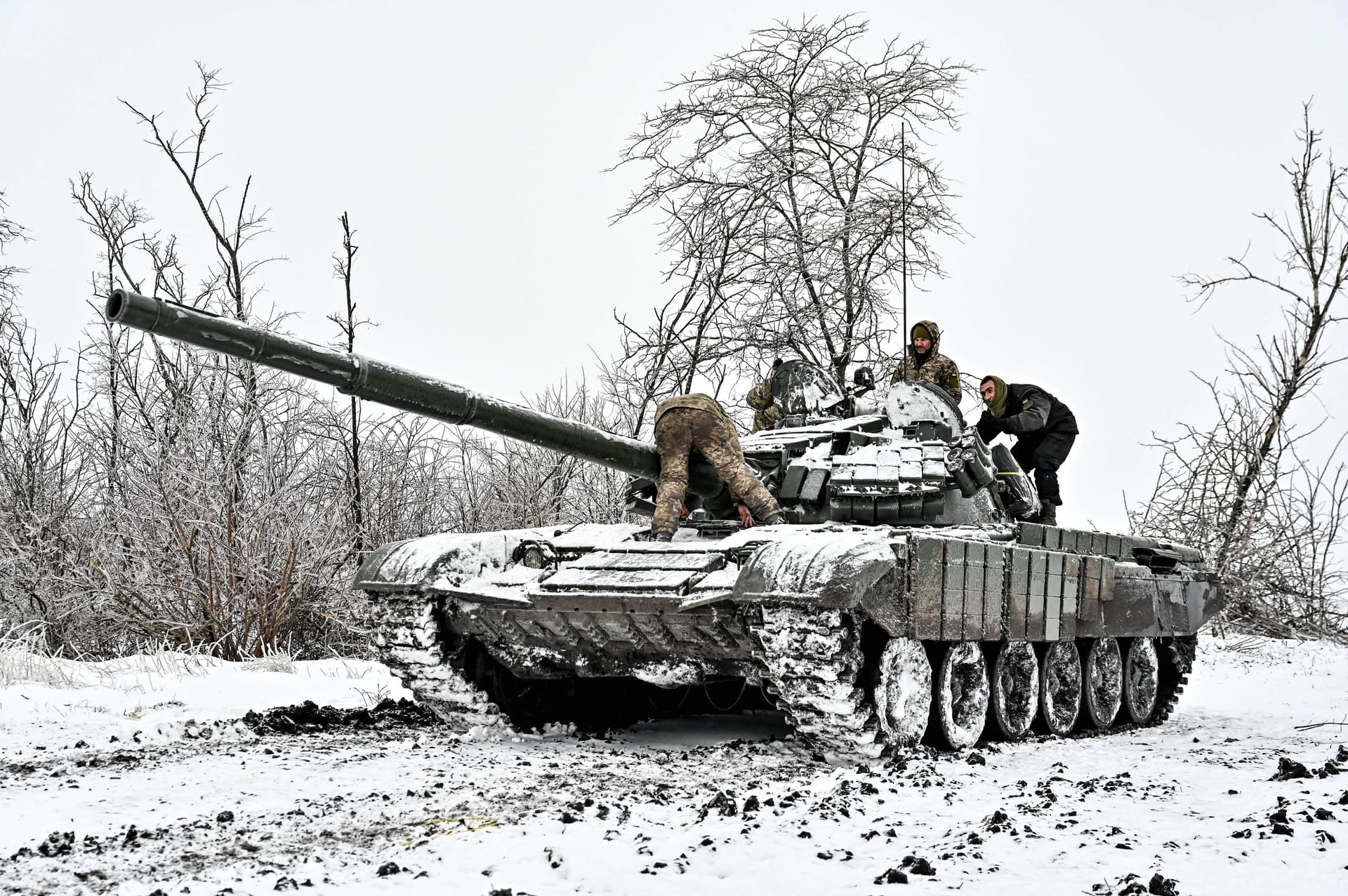 Ukrainischer T-72-Panzer in Saporischschaja: Die russische Winteroffensive setzt die Ukraine unter Druck.