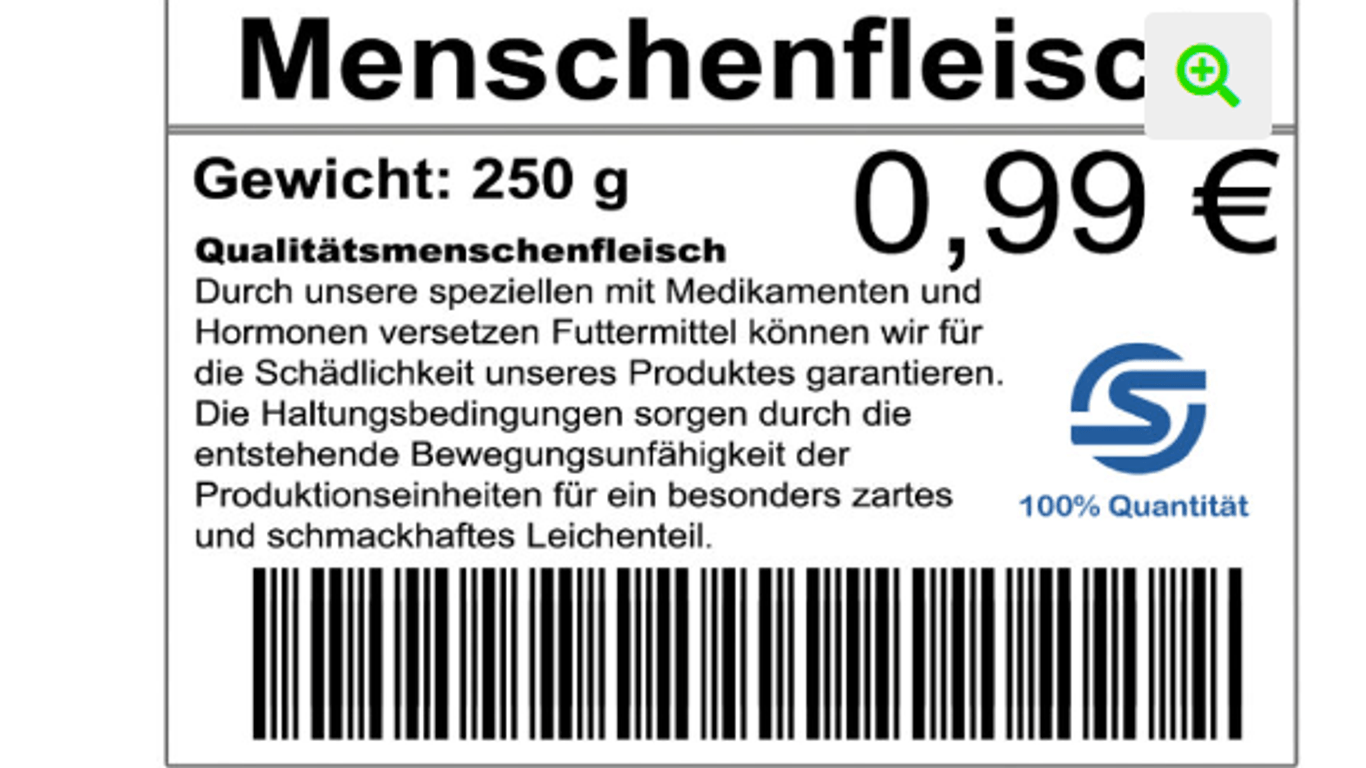 Etiketten wie dieses bietet eine Internetseite zum Kauf an: Aldi-Nord-Kunde Kurz Thamm fand in einer Lüner Filiale ein damit beklebtes Produkt.