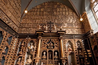 Die Goldene Kammer in der Basilika St. Ursula (Archivbild): In der Kirche beherbergt dutzende Gebeine.