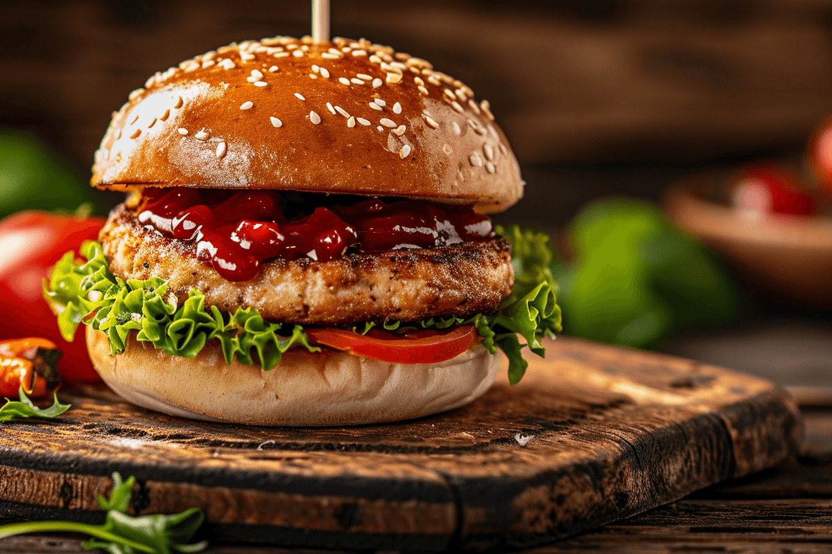 Tofu-Burger mit selbstgemachtem Ketchup