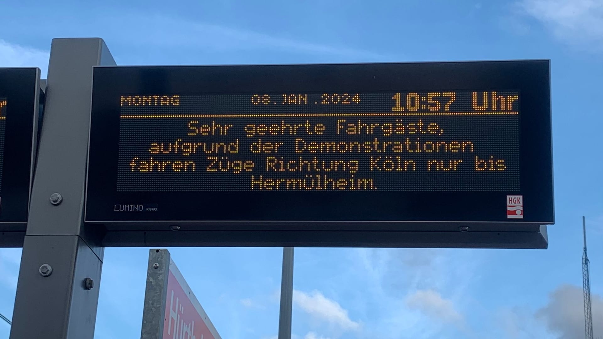 Die Kölner Verkehrs-Betriebe sind von den Protesten der Landwirte ebenfalls betroffen.