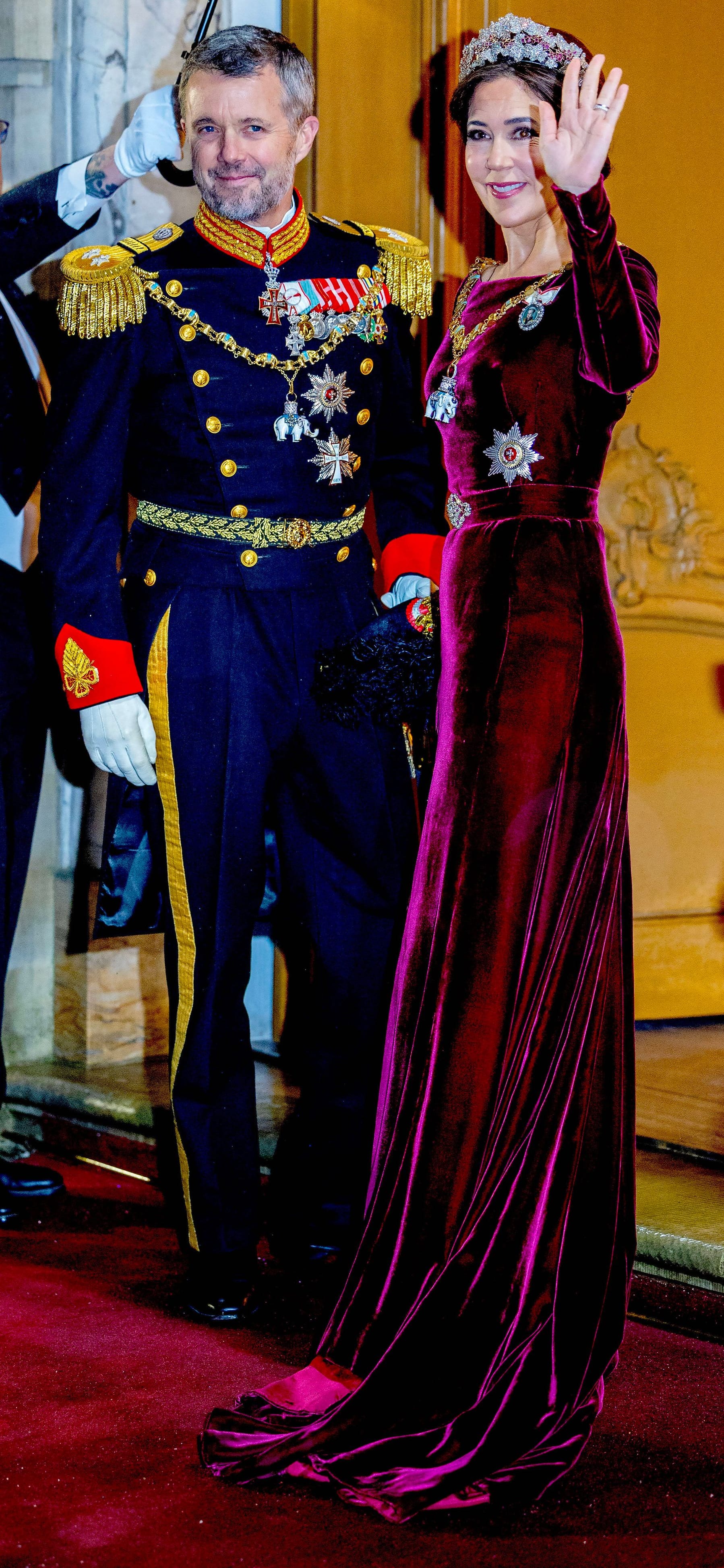 Prinz Frederik und Prinzessin Mary kurz vor dem Neujahrsbankett 2024.