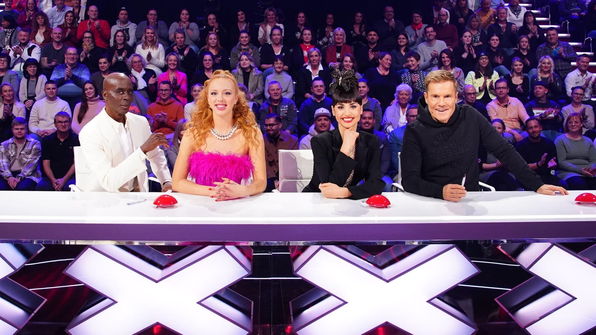 Die "Supertalent"-Jury: Bruce Darnell, Anna Ermakova, Ekaterina Leonova und Dieter Bohlen