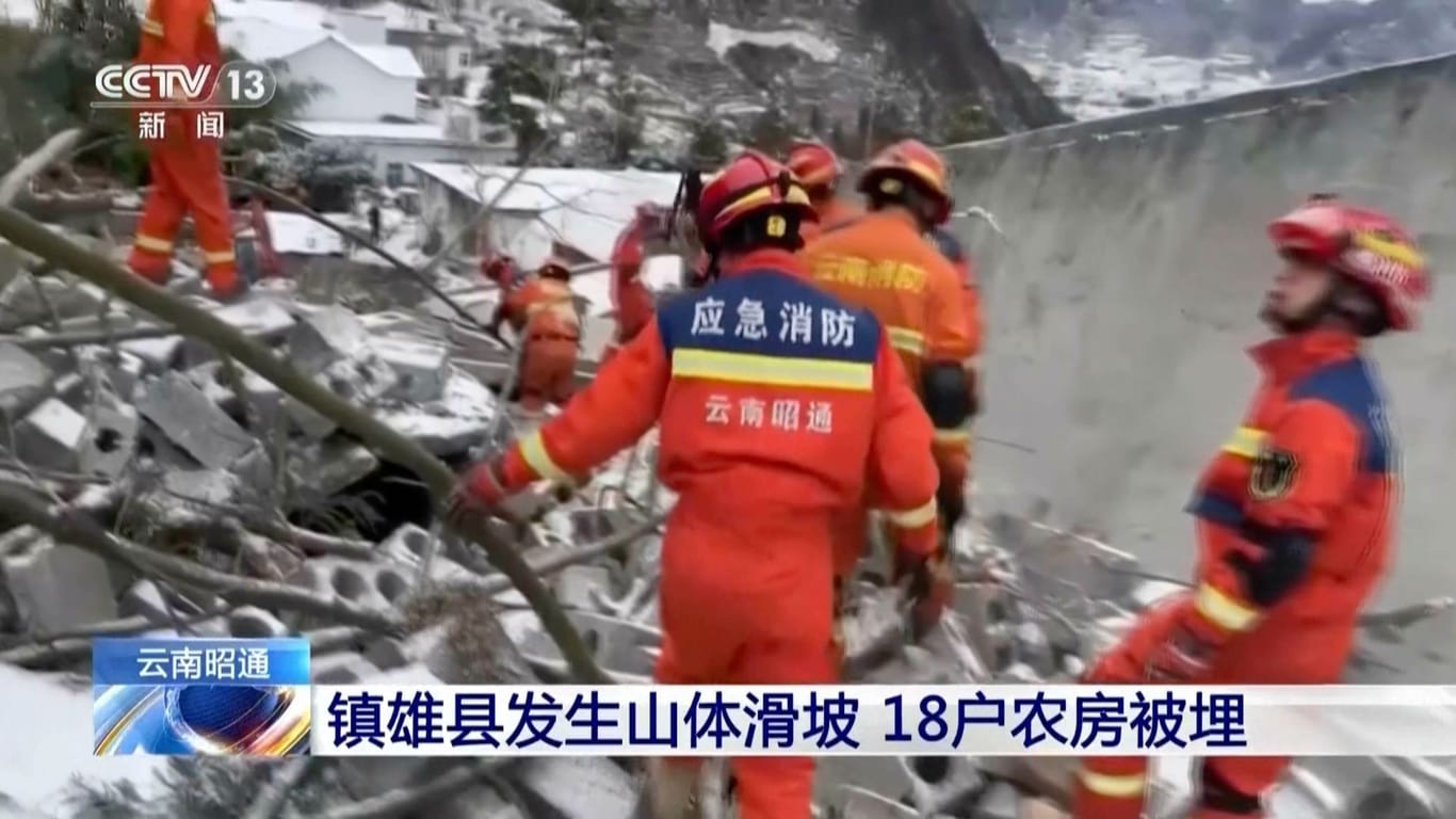 Erdrutsch in China: 40 Menschen werden noch vermisst.