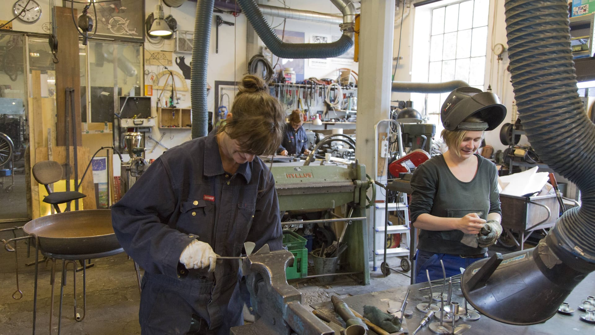 2013: Arbeiterinnen in der Frauen-Metallwerkstatt der alternativen Lebensgemeinschaft Christiania.