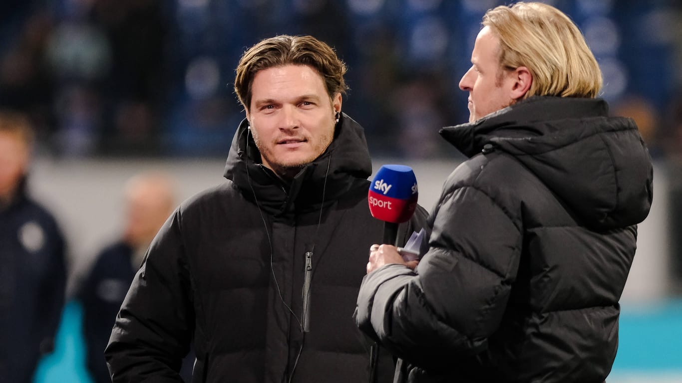 BVB-Trainer Edin Terzić, hier im Interview vor dem Spiel in Darmstadt: Kuriose Szene nach der Partie.