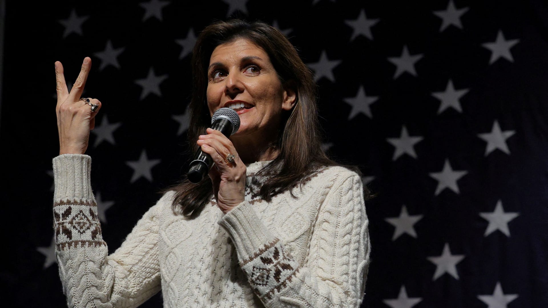 Chancenlose letzte Kandidatin gegen Trump: Nikki Haley in New Hampshire.