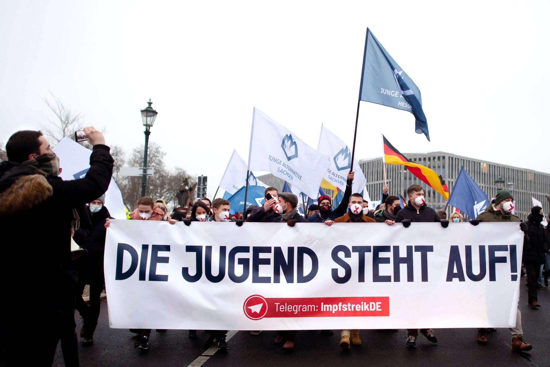 Demonstration der Jungen Alternative in der Corona-Zeit: Die AfD-Jugendorganisation tritt oft besonders radikal auf.