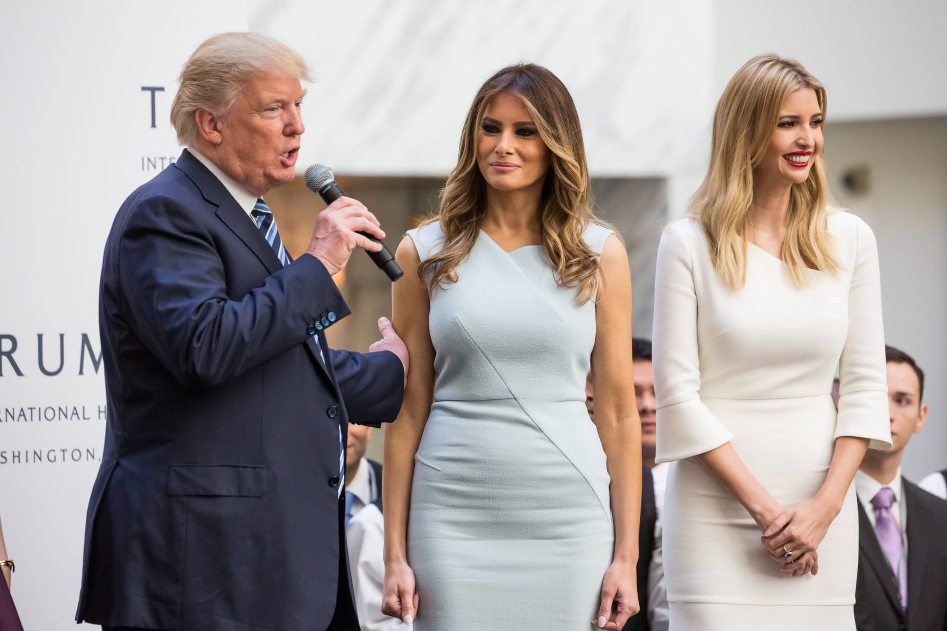 Donald Trump mit seiner Ehefrau Melania Trump und seiner Tochter Ivanka Trump