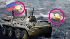 Russische Panzer fahren auf Landminen