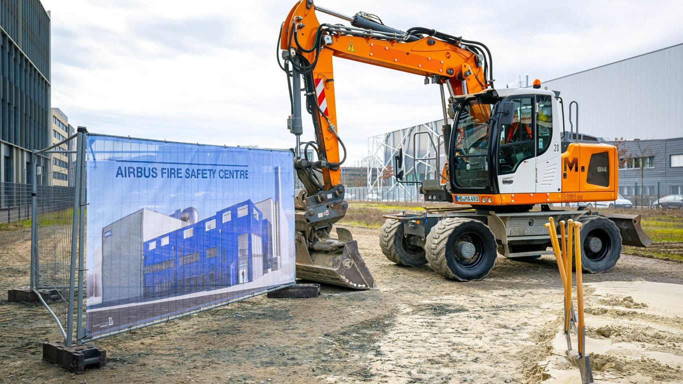 Die Baustelle vom zukünftigen "Fire Safety Centre", einem Zentrum für Brandschutz von Airbus.